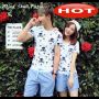 Kaos Couple - Abjad Skull White