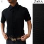 Kemaja Slimfit Lengan Pendek Zara 12516 - Black