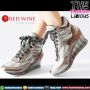 Sepatu Wedges Wanita Import - Red Wine YF309-2 Brown Grey