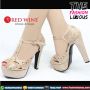 Sepatu Wanita Premium - Red Wine XA179-2 Gold