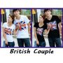 Kaos Couple British Black & White