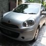 Jual nissan march MT 2011 silver mulus
