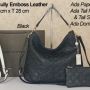 Tas Cewek LV Sully Emboss Leather, Black And White