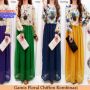 Gamis Floral Chiffon Kombinasi