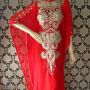 KAFTAN IMPOR SWAROSKY MERAH 