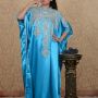 Kaftan Sateen Natali Full Swaroski Import Blue   