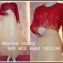 Wardah dress, red mix baby yellow