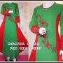 Christa dress, red mix green