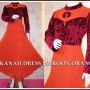 Askanah dress, MAROON ORANGE