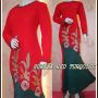 HURIYA DRESS  RED TURQOISE