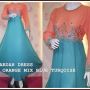 Wardah dress orange mix blue turqoise
