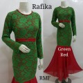 Gamis kurung Rafika Green Red