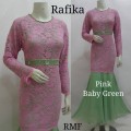 Gamis Kurung Rafika Pink Baby Green