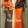 Dress peplum rose asha dark brown mix orange