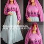 ROSIE DRESS WITH VEIL DUSTY PURPLE MIX GREY