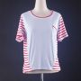 Kaos Stripe Red Blue (Aundy Shop)