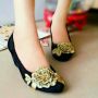 Wedges Bludru Flowers (Aundy Shoes)