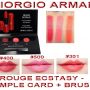 GIORGIO ARMANI ROUGE ECSTASY SAMPLE CARD+BRUSH: 