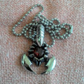 Kalung Scorpion Red Stone Stainless Steel