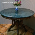 Meja bulat marmer hijau diameter 100cm