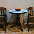 Kursi betawi lenong dan meja marmer bulat 70cm