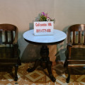 Kursi betawi lenong dan meja marmer bulat 70cm