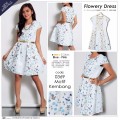Blue Pink Birdie &ndash; Flowery Dress (#0369) | Dress Korea | Dress Import