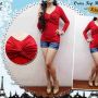 Atasan Wanita - KK601 Cross Top Red