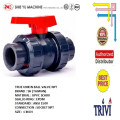 pvc true union ball valve socket npt sch80 1 inch epdm, cek kran