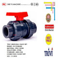pvc true union ball valve socket npt sch80 1 1/2 inch epdm, cek kran