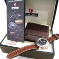 EXPEDITION E6656 Silver Case Brown Leather