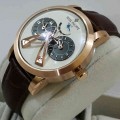 Patek Phillippe Vertu Double Time Rosegold Brown Leather