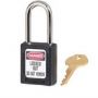 Thermoplastic Safety Padlock Keyed Different 410, Lightweight Safety Lockout 410BLK