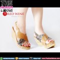 Sepatu Wedges Wanita Import - Red Wine BK228 Brown