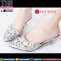 Sepatu High Heels Wanita Import - Red Wine B25866-A17 Silver