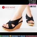 Sepatu Wedges Wanita Import - Red Wine BK200 Black
