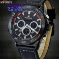 Naviforce Leather Double Time Black