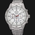 jam Seiko Chronograph SKS515P1 Silver Dial Red Hands Stainless Steel Brace