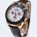 Rolex Daytona Rosegold White-Dial Brown Leather