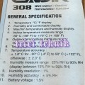 Thermohygrometer cadik 308,alat ukur suhu ruang,kelembapan udara,