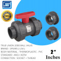 spears Ball valve pvc socket thread ansi 2 inches,true union 2000