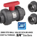 pvc Ball valve socket thread spears ansi 3/4 inches,true union 2000