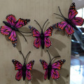 kupu kupu magnet import pink2,butterfly dekorasi suvenir hiasan 3D merah muda