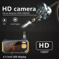 JUAL inskam113 Boroscope 5m snake Hard Cable 4.3" HD Screen 8mm Dual Lens