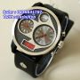Fortuner Triple Time Sport Watch Black Red Rubber